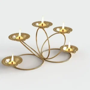 Gold Metal Multi-Tealight Candle Holder