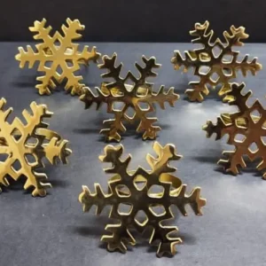 Snowflake Design Gold Napkin Rings