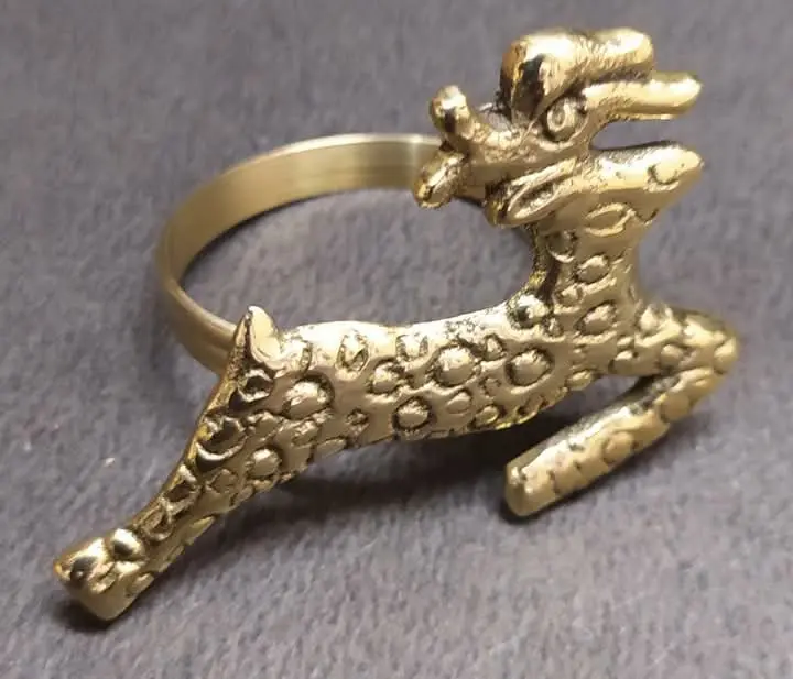 Decorative Gold Reindeer Napkin Ring