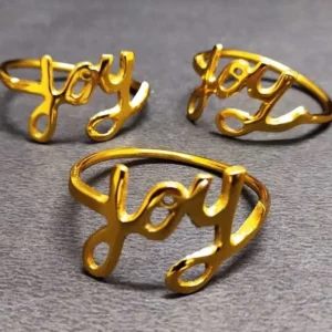 Gold “Joy” Napkin Rings
