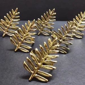 Gold Leaf Pattern Napkin Rings