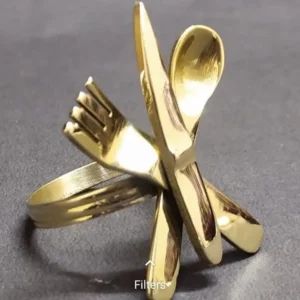 Gold Cutlery Design Napkin Ring