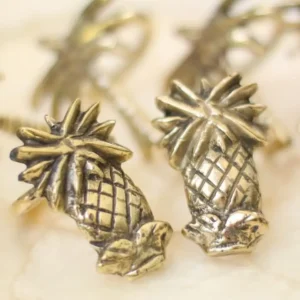 Pineapple Design Gold Napkin Rings