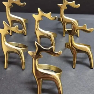 Deer Design Gold Napkin Rings