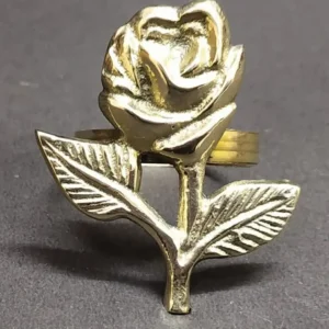 Rose Flower Design Gold Napkin Ring