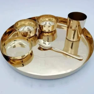 Premium Gold Finish Thali Set